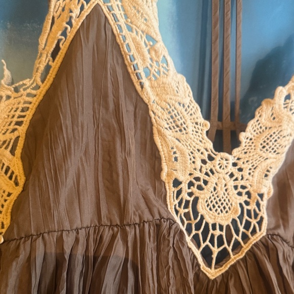 Free People Breathless Mini Dress Martini Brown - Picture 2 of 7